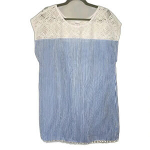 Merona Striped Crochet Swimsuit Cover-up Women’s Sz. L
